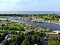 Aerial view of Lewes, Delaware.