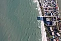 High resolution aerial photograph of a beach community in Florida.