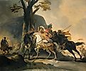 Alexander the Great in the battle against the Persians at the Granicus. Illustration by: Cornelis Troost.