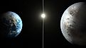 An Illustration of Earth Vs. Kepler 452-b (an exoplanet which is about 60% larger than Earth)