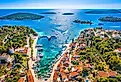 A stunning aerial view of Maslinica on Šolta Island, Croatia.