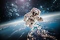An Astronaut Floating in Space with Planet Earth in the Background