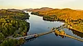  Aerial view of Long Lake, New York.