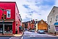Downtown road and commercial buildings on historic New Street, Staunton, Virginia. Image credit Claire Salvail Photos via Shutterstock