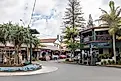 BYRON BAY, AUSTRALIA: Shops and businesses in the centre of Byron Bay, NSW, Australia