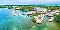 Islamorada coastline, aerial view of Florida.