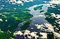The Essequibo river in the Amazon rainforest of Guyana, South America.
