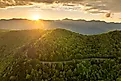 Evening landscape of Blue Ridge Parkway near Mount Mitchell in summer season. Mountain pass road in North Carolina Appalachian mountains. Credit: Bilanol/Shutterstock.com