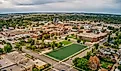 Aerial View of Jamestown, North Dakota along Interstate 94. 