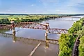 Historic Katy Bridge over the Missouri River at Boonville