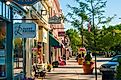 Quaint shops and businesses that go back more than a century on Hudson's Main Street, Ohio. 