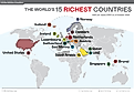 Map of the richest countries in the world