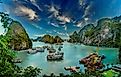 The spectacular Ha Long Bay in the Gulf of Tonkin, northern area of South China Sea.