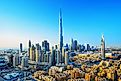 Amazing view of the Dubai futuristic skyline, Dubai, UAE
