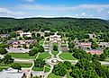 Aerial view of Southern Adventist University in Collegedale, Tennessee.