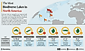 infographic showing the most biodiverse lakes in North America