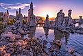 Tufa Towers at sunrise, Mono Lake, California.