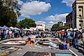 People celebrating Chalktoberfest in the town of Marietta in Georgia. Editorial credit: Anne Elle / Shutterstock.com