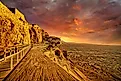 Ruins of the Masada overlooking the Dead Sea (Credit: fabulousparis via Shutterstock)