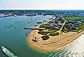Aerial view of Nantucket, Massachusetts.