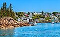 The spectacular waterfront of Stonington, Maine.