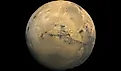Valles Marineris stretches over 4,000 km (2,500 mi) across Mars. By NASA / USGS (see PIA04304 catalog page) - http://nssdc.gsfc.nasa.gov/photo_gallery/photogallery-mars.html http://nssdc.gsfc.nasa.gov/image/planetary/mars/marsglobe1.jpg, Public Domain, ht