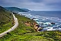 View of Pacific Coast Highway, at Garrapata State Park, California.
