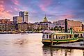 The waterfront along the Historic District of Savannah, Georgia.