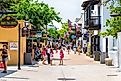 people walking on George Street in downtown St. Augustine, Florida, via Andriy Blokhin / Shutterstock.com