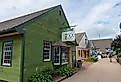 Historic shop in Old Mystic Village in summer in village of Mystic, town of Stonington, Connecticut CT, USA. Editorial credit: Wangkun Jia / Shutterstock.com