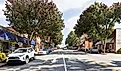 Wide-angle view of Main Street in Brevard, North Carolina. Editorial credit: J. Michael Jones / Shutterstock.com