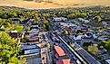 Aerial view of downtown Blue Ridge, Georgia.