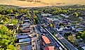 Aerial view of downtown Blue Ridge, Georgia.