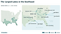 infographic showing the largest lakes in the Southeast