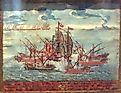 Capture of a Turkish warship in the Canal of Malta. Bailli Russo, 25 January 1652.