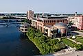Grand Rapids Public Museum on the bank of the Grand River in downtown Grand Rapids, Michigan. Image credit Matthew G Eddy via Shutterstock