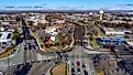 Iconic Meridian water tower and main streets lead through Meridian, Idaho