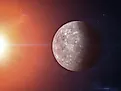 View of planet Mercury from space.