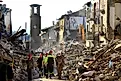 Houses destroyed by the earthquake of August 24, 2016, in Amatrice, Italy. Image credit:  Jose Carlos Alexandre/Shutterstock.com