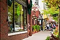 Shops and galleries line Butler Street in Saugatuck, Michigan. Editorial credit: Kenneth Sponsler / Shutterstock.com