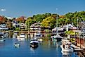 Fishing boats docked in Perkins Cove, Ogunquit, Maine.