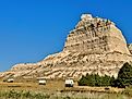The Scotts Bluff National Monument in Nebraska.