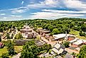 Aerial view of Tennessee's oldest town, Jonesborough. Jonesborough was founded in 1779 and it was the capital for the failed 14th State of the US, known as the State of Franklin. 