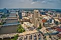 Aerial View of Downtown Grand Rapids, Michigan during Summer