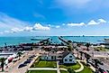 Aerial view of Port Isabel, Texas.