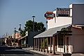 Florence, Arizona, USA - May 31, 2022: Downtown businesses stand on historic Main street. Editorial Photo Credit: Matt Gush 