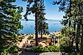 Tahoe City, California: People enjoying the summer weather at Commons Beach on the shores of Lake Tahoe.
