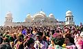  Happy Crowd Celebrating the Holi Festival of Colors, Spanish Fork, Utah. Editorial credit: Mr. James Kelley / Shutterstock.com