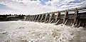 Tail-waters below Gavins Point dam on the Missouri River in South Dakota.
