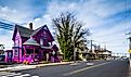 Purple house along Savannah Road in Lewes, Delaware.